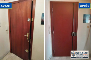 Photo de galerie - Blindage de porte plus remplacement de serrure