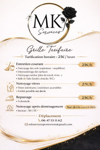 Photo de galerie - Planche tarifaire de ma micro-entreprise ✨
