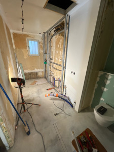 Photo de galerie - Installation neuve plomberie avec mitigeur encastré 
