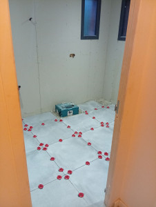 Photo de galerie - Pose placo plomberie électricité et carrelage dans une salle de bain 