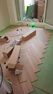 Photo de galerie - Sol pvc + parquet flotant