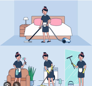 Photo de galerie - Nous nettoyons votre maison, Madame, de manière professionnelle, précise et confidentielle.