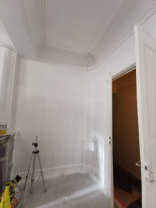 Photo de galerie - Traitement des fissures / Staf / ponçage / mise en peinture 
