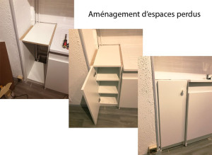 Photo de galerie - Fabrication et Installation d'un petit meuble sur mesure dans un espace perdu, pour un studio de danse non loin de la place des Épars.