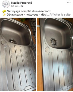Photo de galerie - Nettoyage complet d’un évier en inox ✨
