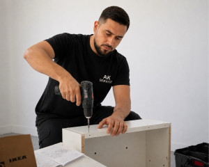 Photo de galerie - Travaux de bricolage : perçage, fixation d'étagères, tringles, TV murale, luminaires. Travail propre, précis et fiable.