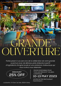 Photo de galerie - Flyer pour ouverture bar loundge 
