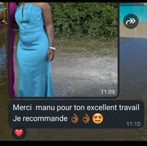 Photo de galerie - Retour d'une cliente retouches sur robe pour événement 