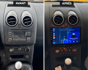 Photo de galerie - Installation CarPlay NISSAN Qashqai avec conservation des commandes au volant 