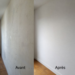 Photo de galerie - Detapissage, enduit puis une couche d'impression, et de couches de finition plus tard