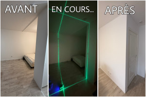 Photo de galerie - Création d’une nouvelle pièce grâce à une cloison en BA13 