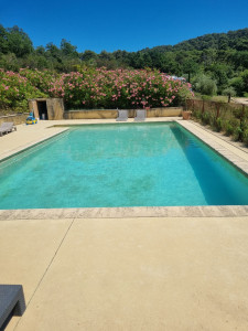 Photo de galerie - Entretien de cette magnifique piscine sur les hauteurs de Venasque.