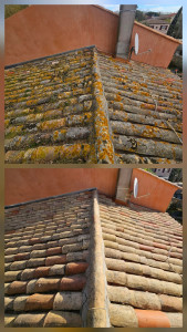 Photo de galerie - Nettoyage et traitement hydrofuge toiture