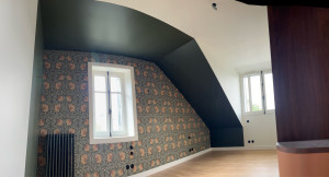 Photo de galerie - Peinture déco plus pose de papier peint ancien 