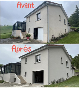 Photo de galerie - Nettoyage façades puis peinture pour un résultat magnifique 