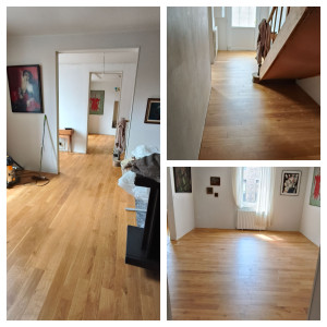 Photo de galerie - Pose d'un parquet contre collé sur 95 M2 