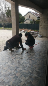 Photo de galerie - Pose de carrelage sur terrasse 