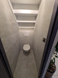 Photo de galerie - Remplacement wc simple par Wc suspendu et pose de carrelage et faïences dossier Leroy Merlin 