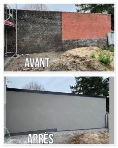 Photo de galerie - Crépi sur mur extérieur 