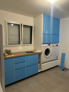 Photo de galerie - Création en cours pose meuble et modification meubles pour électroménager .