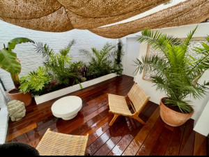 Photo de galerie - Aménagement d’un terrasse avec inspiration exotique 