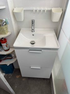 Photo de galerie - Installation meuble + lavabo 