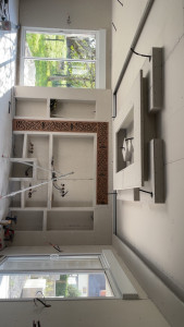 Photo de galerie -  réalisation d’un faux plafond et d’un meuble en placo