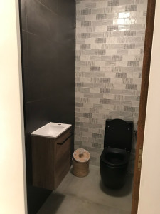 Photo de galerie - Rénovation toilette avec pose de carrelage et sanitaires neufs