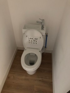 Photo de galerie - Toilettes avec un lave main toilettes