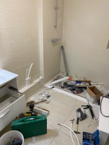 Photo de galerie - Installation d’un bac de douche 