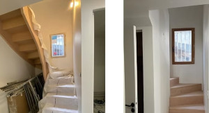 Photo de galerie - Reprise escalier, peinture, marche, placo