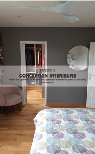 Photo de galerie - Aménagement intérieur - fusion de 3 chambres en 2 avec un dressing en commun