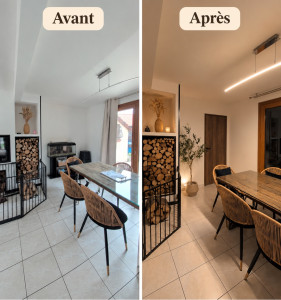 Photo de galerie - Réalisation d’une ouverture dans le mur afin de créer un accès direct entre la maison et le garage, avec pose d’une porte.