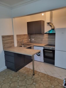 Photo de galerie - Montage meuble de cuisine avec branchement électroménager 