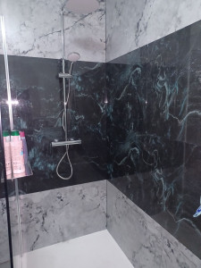 Photo de galerie - Création d une douche avec bac ultra pla.
