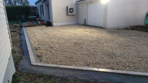 Photo de galerie - Pose de pavé travertin et remise aux Propre 