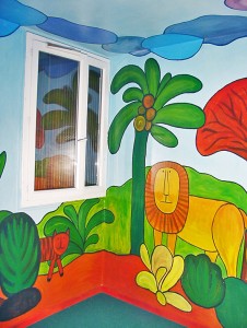 Photo de galerie - Conception et réalisation de la peinture décorative d'une chambre d'enfant