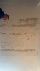 Photo de galerie - Ponçage plus enduit début de chantier 