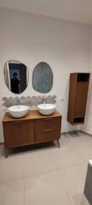 Photo de galerie - (Avant) Demande clients:  créer un WC  dans ma salle de bain, remplacer le meuble lavabo par un meuble suspendu simple vasque et créer un espace lave linge.