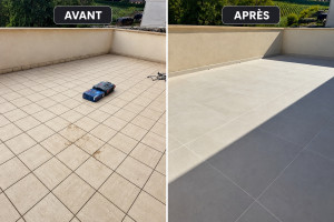 Photo de galerie - Étanchéité de la terrasse et pose du carrelage