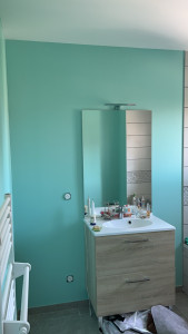 Photo de galerie - Peinture menthe salle de bain 