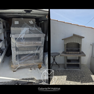 Photo de galerie - Livraison et installation d'un barbecue en béton allégé