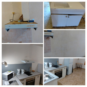 Photo de galerie - Cuisine refaite entièrement + enduit sur les mur, nouvelle prise électrique et toute les prise et interrupteurs de l'appartement changer 