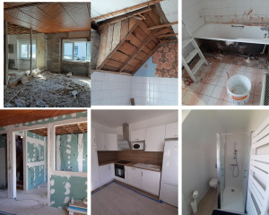 Photo de galerie - Rénovation complète d'une maison.Aperçu  avant/après