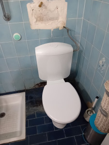 Photo de galerie - Pose d'un WC en changement d'un vieux modèle 
