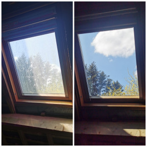 Photo de galerie - Nettoyage velux avant/après 