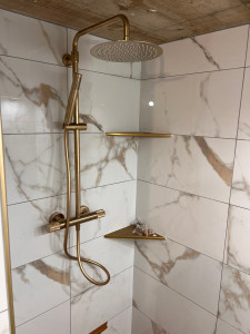 Photo de galerie - Réalisation de pose carrelage douche à l’italienne 