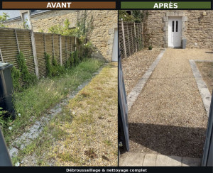 Photo de galerie - Sur ce chantier : tonte de pelouse, tailles des haies, désherbage. Client très satisfait ( avis à l’appui )