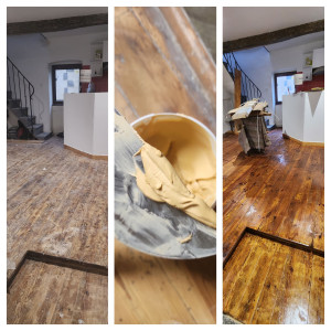 Photo de galerie - Ponçage vitrification parquet 