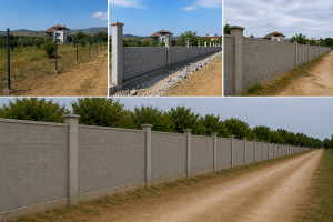 Photo de galerie - Construction d’un mur de clôture 50 mètres. pour ce chantier nous avons réaliser la préparation du terrain 